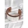 Kahverengi Mermer Desen Akrilik Plastik Gümüş Dikdörtgen Plaka Vintage Kadın Bilezik