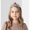 Kalp Taşlı Kırmızı Renk Karlar Ülkesi Elsa Anna Frozen Tacı