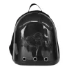 Kalpli Patili Astronot Şeffaf Taşıma Sırt Çantası Siyah 24x32x42 cm