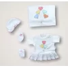 Luz&Pos Kalpli Uçan Balon Nakışlı  10lu Zıbın Takımı Hastane Çıkışı Ekru