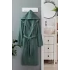 Kapüşonlu Unisex Banyo Bornozu &#37;100 Soft Pamuklu Yeşil