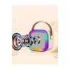 Karaoke Kablosuz Hoparlör Mikrofonlu Rgb Işıklı Bluetooth Speaker Tf Kart/usb Siyah