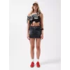 Kemer Detay Denim Mini Etek