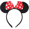 Kırmızı Fiyonklu Minnie Mouse Taç Fare Tacı Kafa Bandı