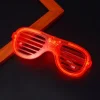 Kırmızı Led Işıklı Parti Gözlüğü - Neon Glow Şerit Gözlük 3 Modlu