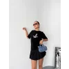 Kısa Kol Baskılı T-shirt - Siyah