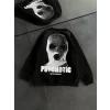 Kışlık Bisiklet Yaka Baskılı SweatShirt - Siyah