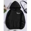 Kışlık Üç İplik Kapşonlu SweatShirt - Siyah