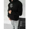 Luz&Pos Kışlık Üç İplik Kapüşonlu Sweatshirt - Siyah