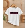Luz&Pos Kız Çocuk Bisiklet Yaka Baskılı T-shirt - Beyaz