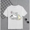 Luz&Pos Kız Çocuk Bisiklet Yaka Baskılı T-shirt - Beyaz