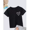 Luz&Pos Kız Çocuk Bisiklet Yaka Baskılı T-shirt - Siyah