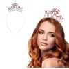Kristal Taşlı Pembe Birthday Princess Yazılı Parti Tacı 19x11 Cm
