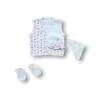 Luz&Pos Kuzucuk Nakışlı  5li Zıbın Takımı Hastane Çıkışı Ekru