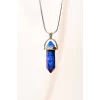 Lapis  Lazuli Doğal Taşı Zincirli El Yapımı Tasarımlı Kolye Uç: 3,5 cm Zincir: 20 cm Kutulu