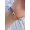 Lila Renk Zirkon Taşlı İpli Çoklu Bileklik