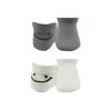 Luz&Pos 2li Sneakers Smile Penye Çorap Bs20106 Gri Ekru