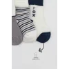 Luz&Pos 3lü Penye Soket Çorap Bs10109 Gri