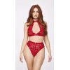 Luz&Pos Arias Closet Fermuar Detaylı Kırmızı Sütyen Külot Takım