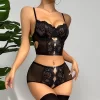 Luz&Pos Arias Closet Özel Bölgesi Açık Siyah Dantelli Fantezi Büstiyer Takım