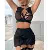 Luz&Pos Arias Closet Özel Tasarım Seksi Etekli Siyah Fantezi Jartiyer Takımı