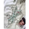 Luz&Pos Arias Closet Yeşil Çiçek Büyük Desenli Bodysuit