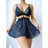 Luz&Pos Arias Closet Yıldız Desenli Fantezi Etekli Takım