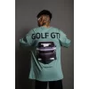 Luz&Pos Erkek Sırt Golf Gtı Baskılı Oversize T-shirt - Mint Yeşili