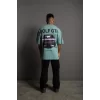 Luz&Pos Erkek Sırt Golf Gtı Baskılı Oversize T-shirt - Mint Yeşili