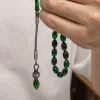 Luz&Pos Gümüş 1000 Ayar Kazaz Püsküllü Sıkma Kehribar Tesbih