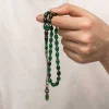 Luz&Pos Gümüş 1000 Ayar Kazaz Püsküllü Sıkma Kehribar Tesbih