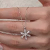 Luz&Pos Gümüş Baget Taşlı Çiçek Kadın Kolye