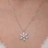 Luz&Pos Gümüş Baget Taşlı Çiçek Kadın Kolye