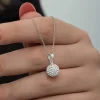 Luz&Pos Gümüş Beyaz Kristal Taşlı Kadın Kolye