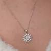 Luz&Pos Gümüş Beyaz Manolya Çiçeği Kadın Kolye