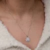 Luz&Pos Gümüş Beyaz Manolya Çiçeği Kadın Kolye
