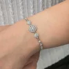 Luz&Pos Gümüş Çember Beyaz Taşlı Su Yolu Kadın Bileklik