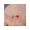 Luz&Pos Gümüş Fosforlu Kırmızı Yıldız Küpe