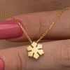 Luz&Pos Gümüş Gold Minimal Kar Tanesi Kadın Kolye