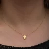 Luz&Pos Gümüş Gold Minimal Kar Tanesi Kadın Kolye