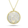 Luz&Pos Gümüş Gold Sedef Taşlı Anne Çocuk Sevgisi Kolye