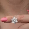 Luz&Pos Gümüş Kar Tanesi Dönen Stres Kadın Kolye