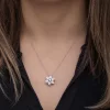 Luz&Pos Gümüş Kar Tanesi Dönen Stres Kadın Kolye