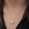 Luz&Pos Gümüş Kar Tanesi Dönen Stres Kadın Kolye