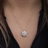 Luz&Pos Gümüş Kar Tanesi Dönen Stres Kadın Kolye