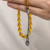 Luz&Pos Gümüş Kazaz Püsküllü Sıkma Kehribar Tesbih