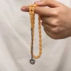 Luz&Pos Gümüş Kazaz Püsküllü Sıkma Kehribar Tesbih