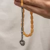 Luz&Pos Gümüş Kazaz Püsküllü Sıkma Kehribar Tesbih