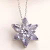 Luz&Pos Gümüş Lila Lotus Çiçeği Kadın Kolye