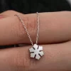 Luz&Pos Gümüş Minimal Kar Tanesi Kadın Kolye